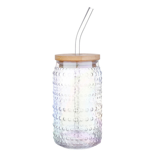 Clear Luster Glass Hobnail Tumbler